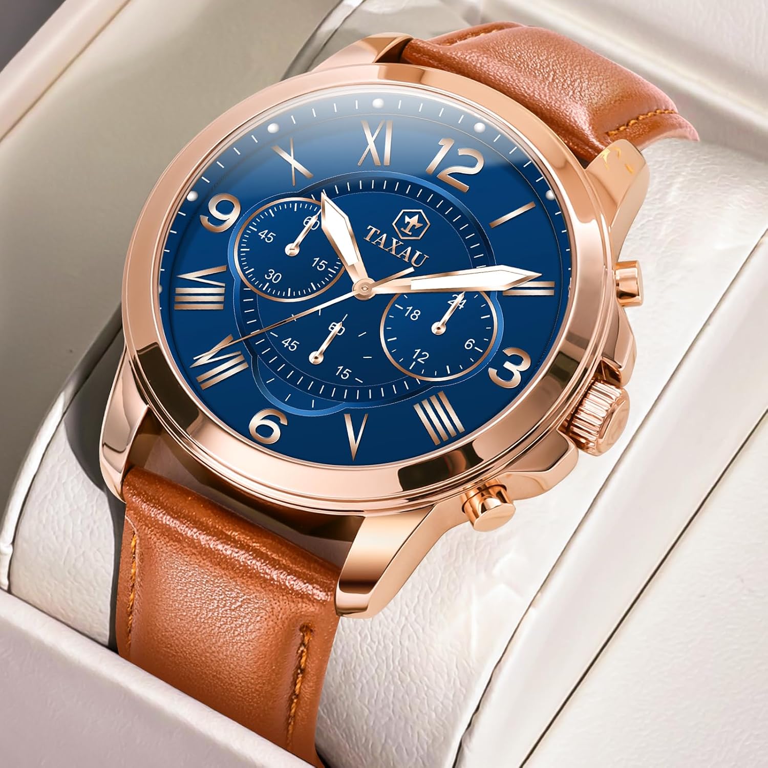 Detalle 2 de Taxau Herren-Armbanduhr mit Lederband