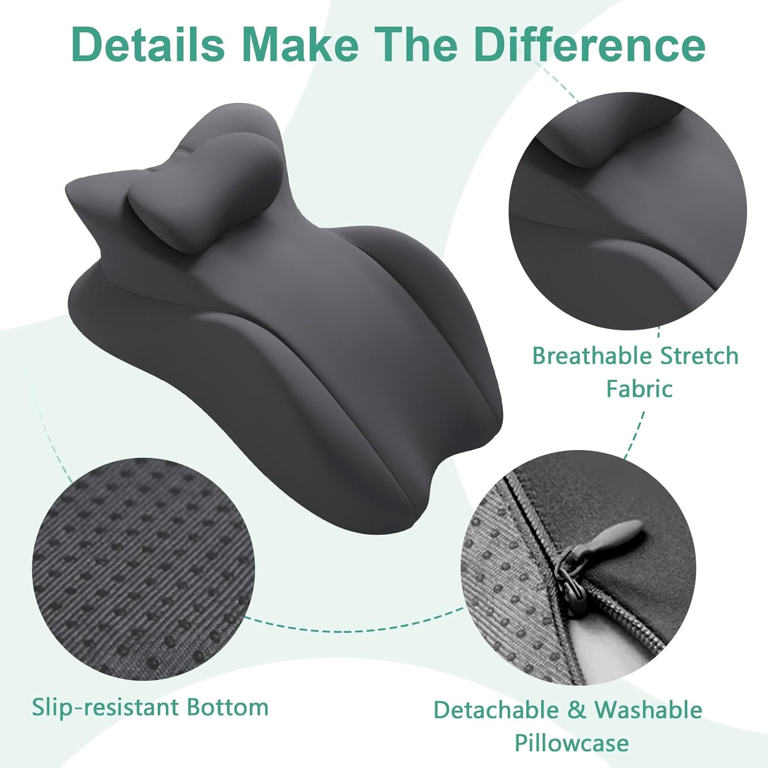 Thumbnail 6 de JOVELL Memory Foam Prone Pillow: Multi‑Purpose Wedge Pillow for Neck, Back and Leg Relief