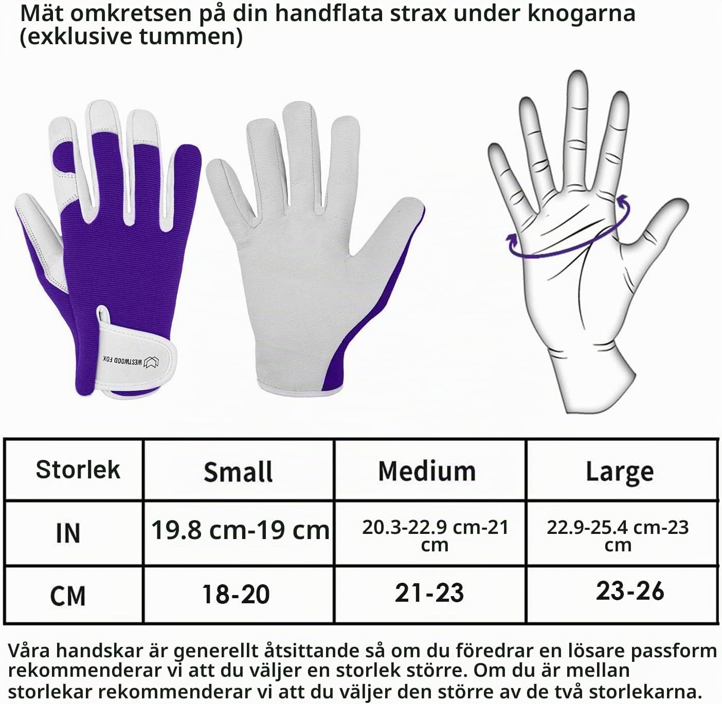 Detalle 1 de WESTWOOD FOX trädgårdshandskar i läder, taggsäkra och unisex för vuxna