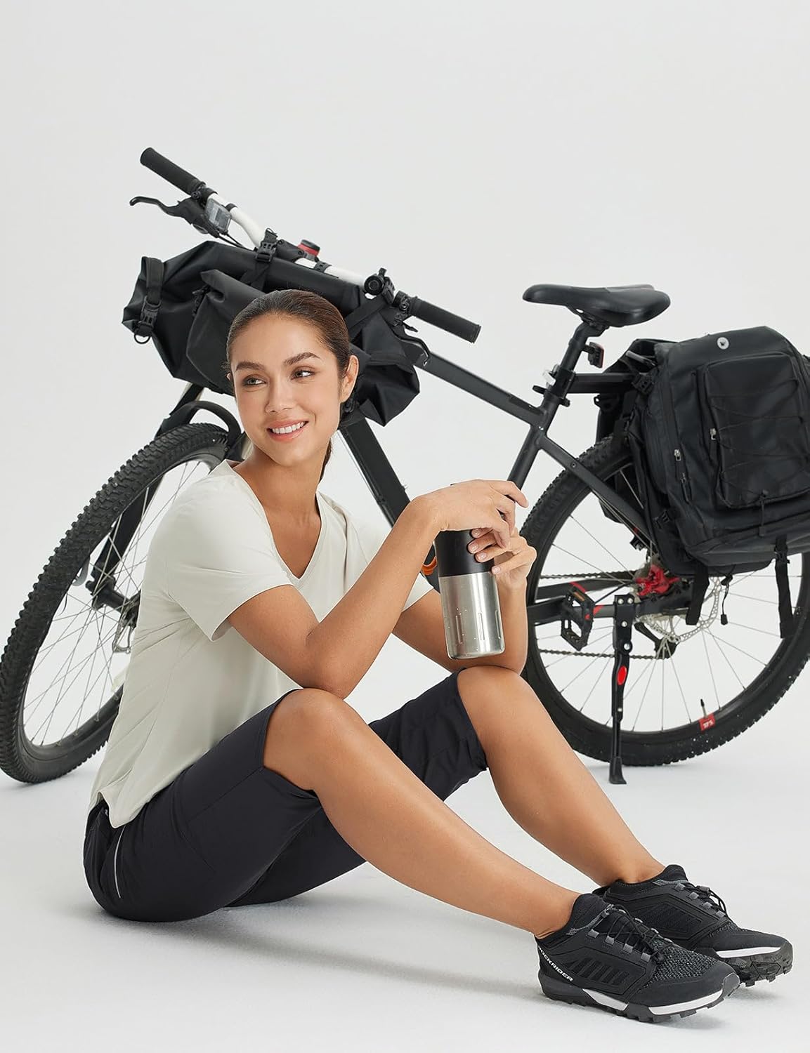 Thumbnail 5 de baleaf Damen-Wanderhose Cargohose Capri Cargohose atmungsaktiv & schnelltrocknend mit Reißverschlusstaschen