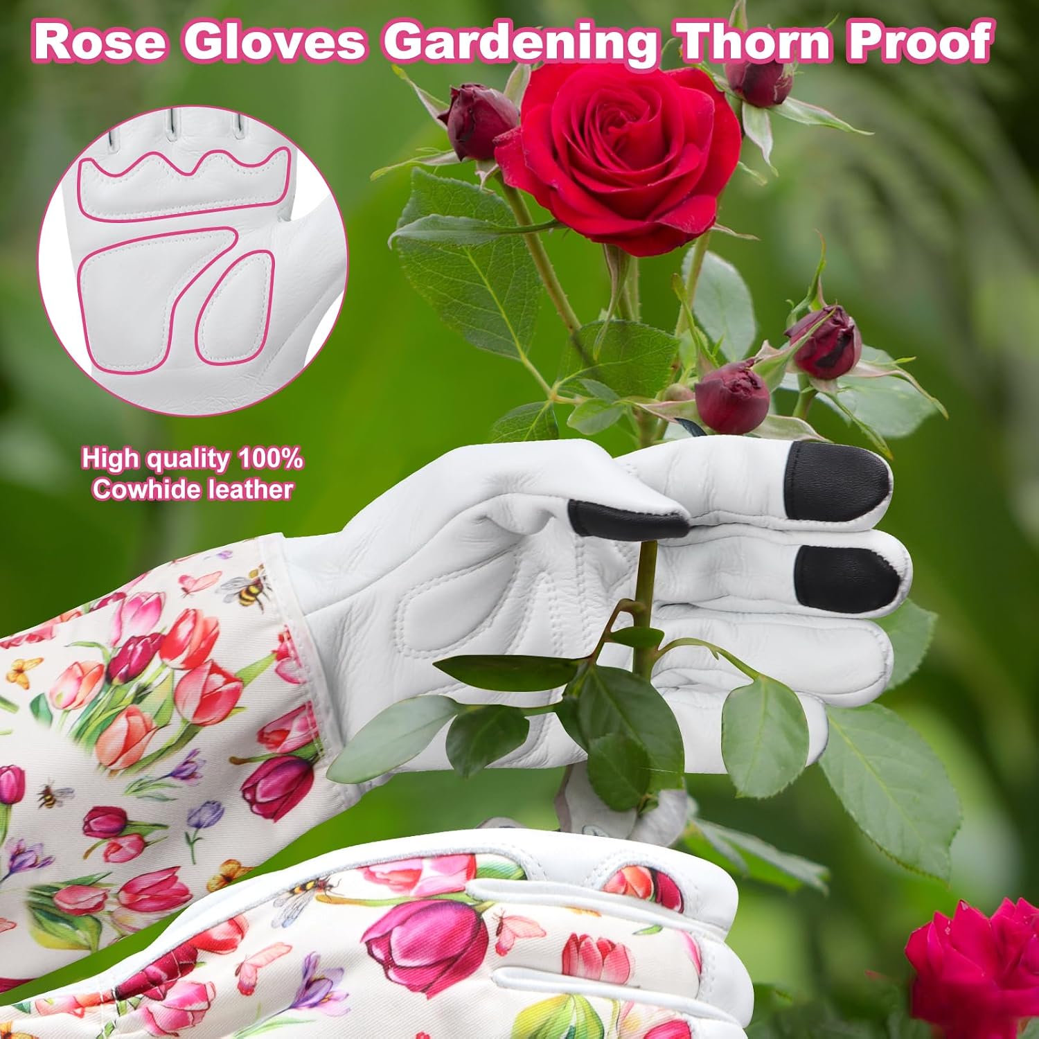 Thumbnail 3 de DLY Gardening Gloves Thorn-Proof Leather Medium