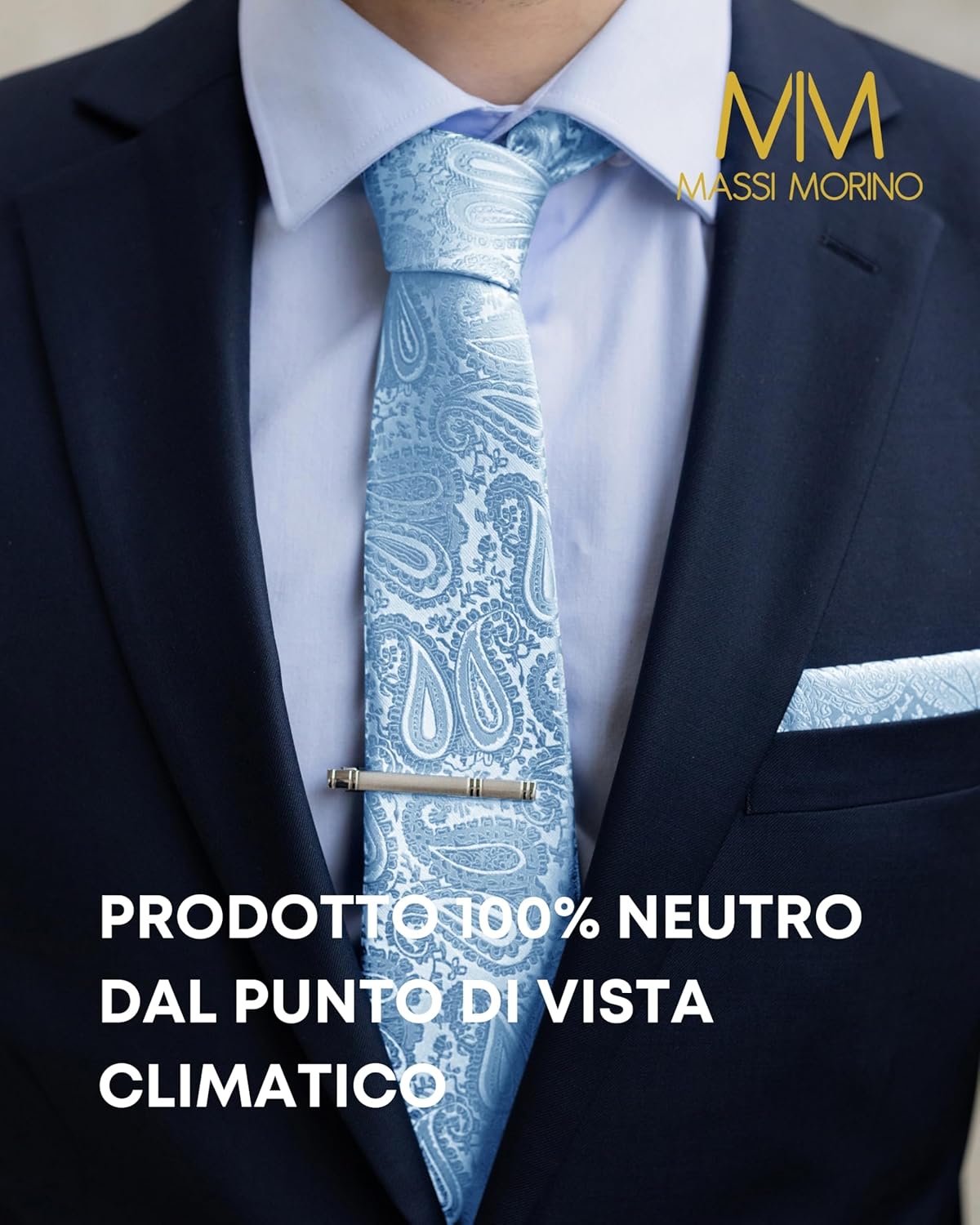 Thumbnail 5 de Massi Morino set cravatta, fazzoletto e gemelli con fermacravatta (parure regalo 5-in-1)