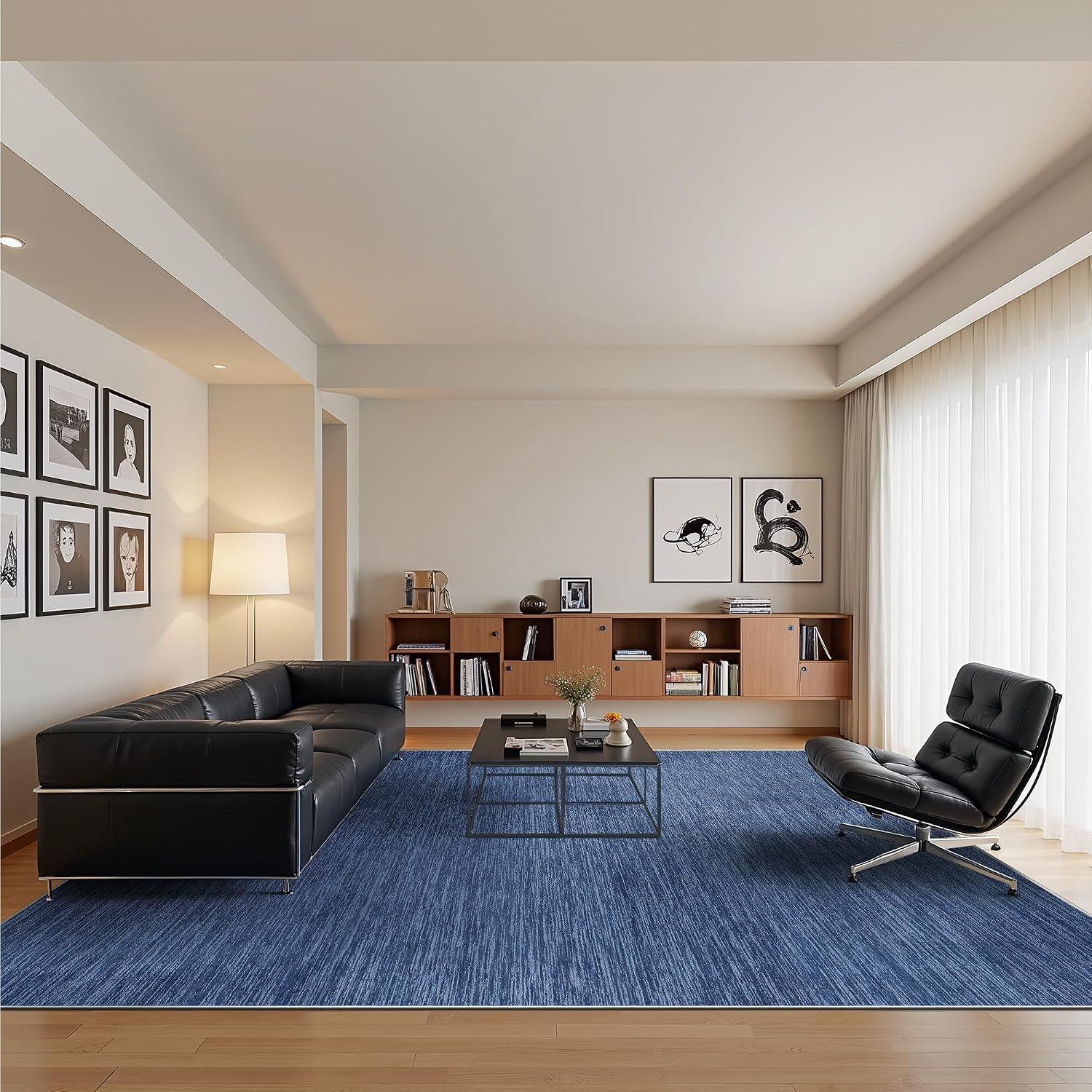 Thumbnail 2 de Valenrug Washable Rugs 6'x9' Navy area rug 🏡