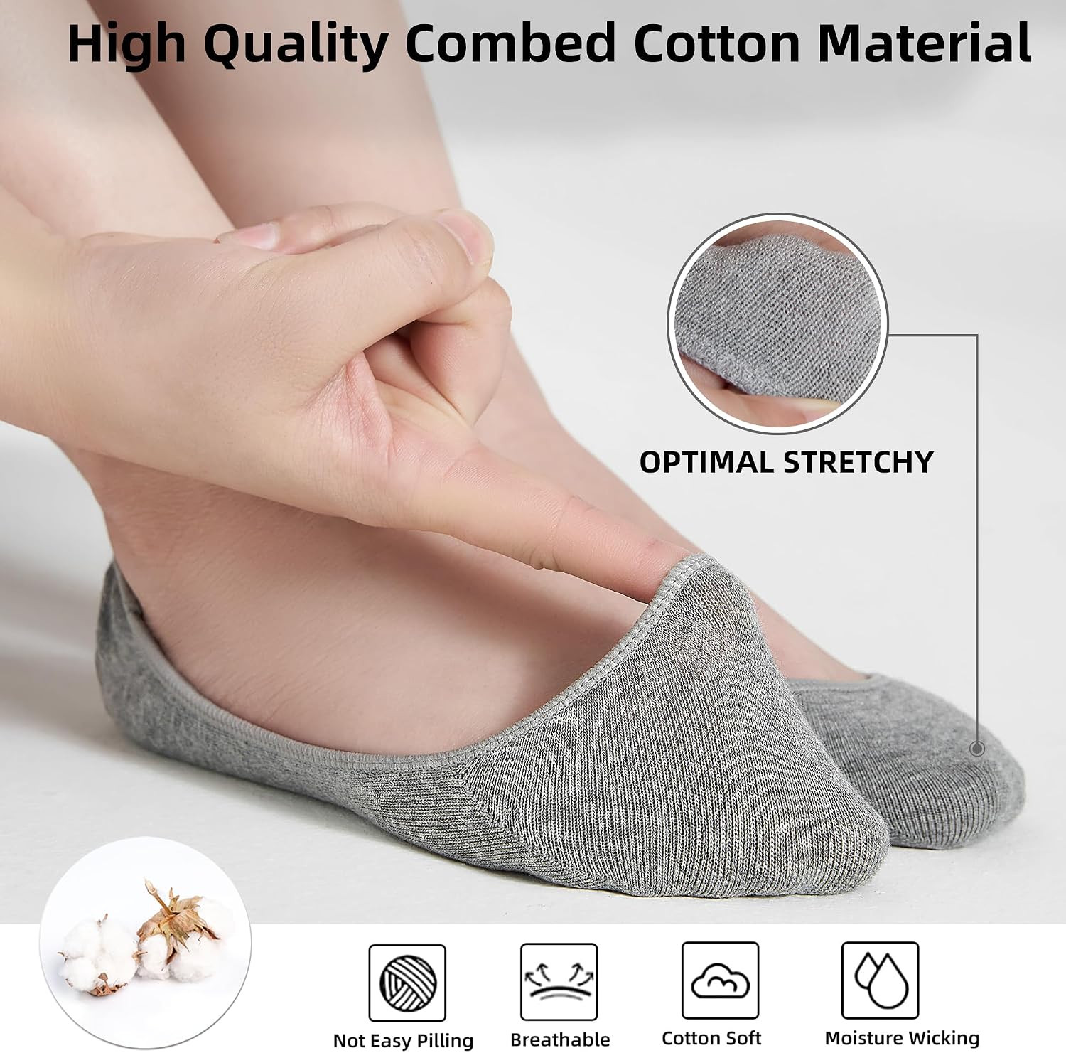 Detalle 1 de ATBITER No-Show Socks Cotton-Polyester Blend