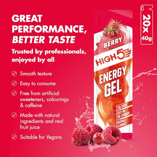 Detalle de High5 Energy Gels: Berry flavour, 20 x 40g