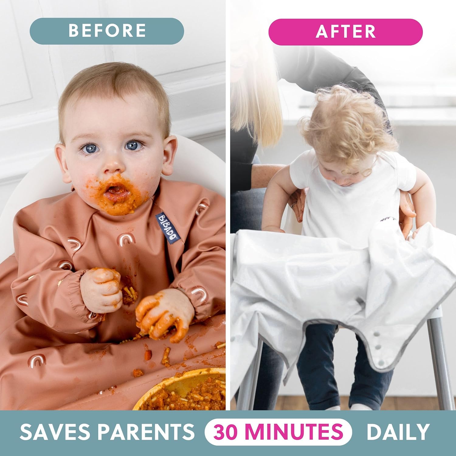 Detalle de BIBaDO long sleeve baby bibs 36 months