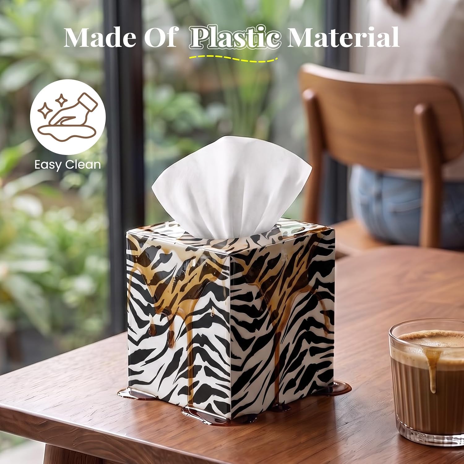 Thumbnail 3 de Square Tissue Box Cover, Zebra Print