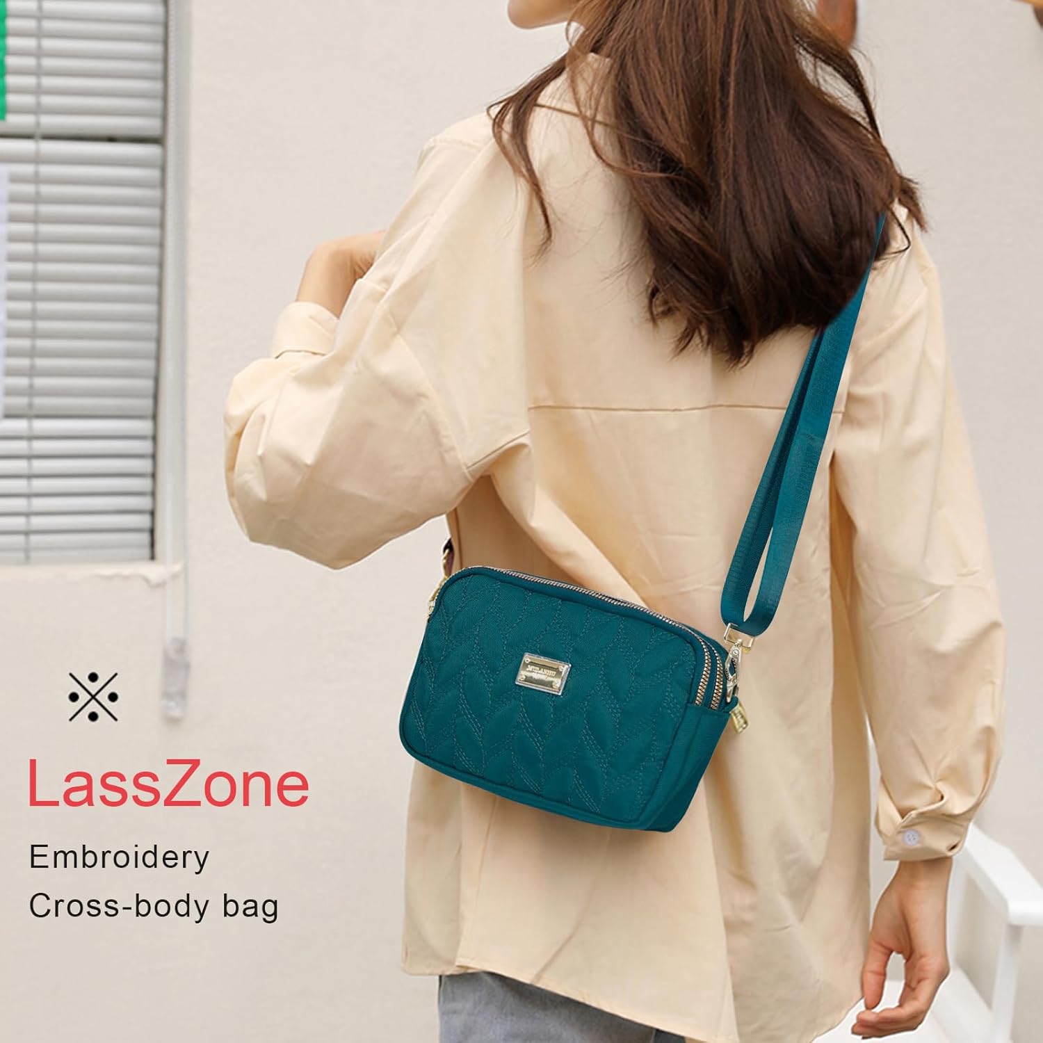 Thumbnail 1 de LassZone Ladies Crossbody Bag – Multi-Pocket Water-Resistant Nylon Shoulder Bag