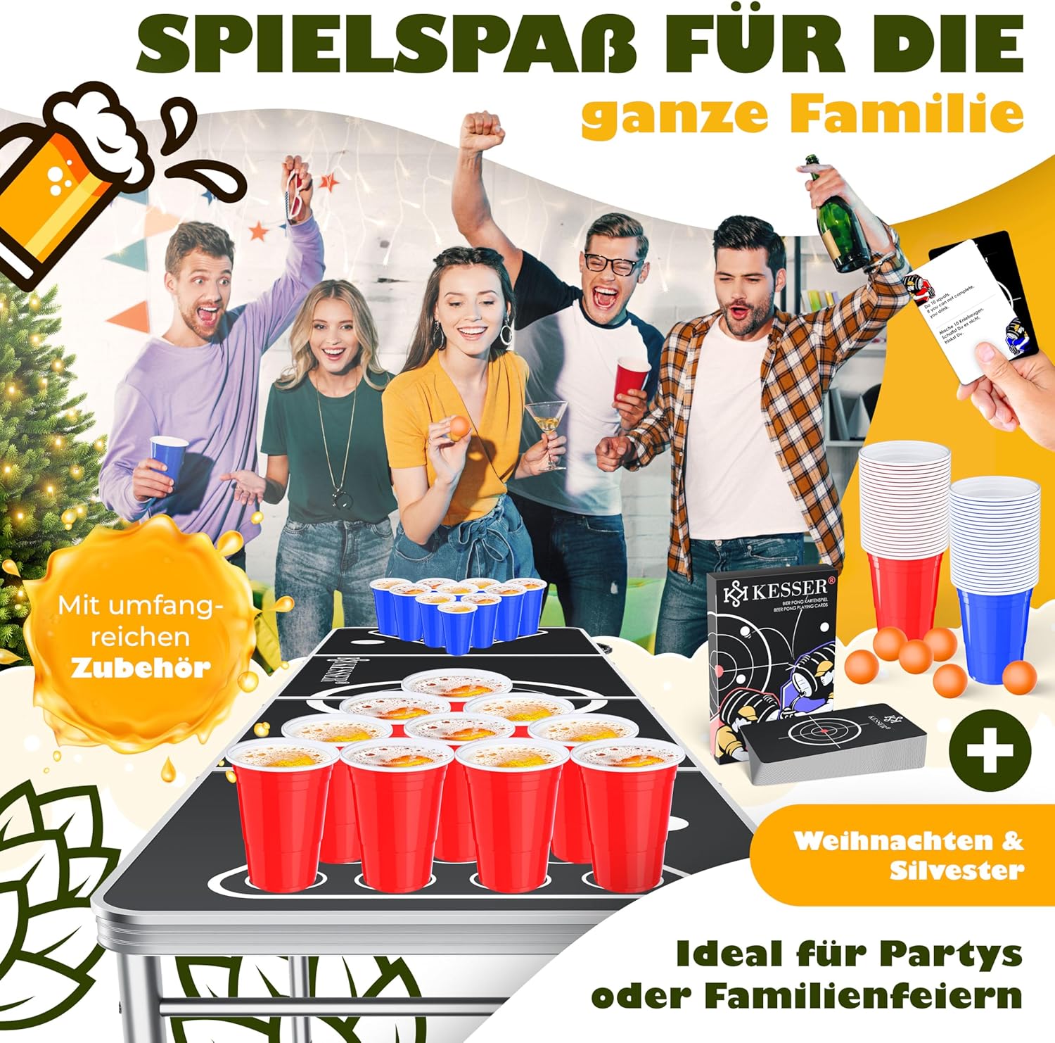 Thumbnail 5 de KESSER Bier Pong Tisch Set höhenverstellbar