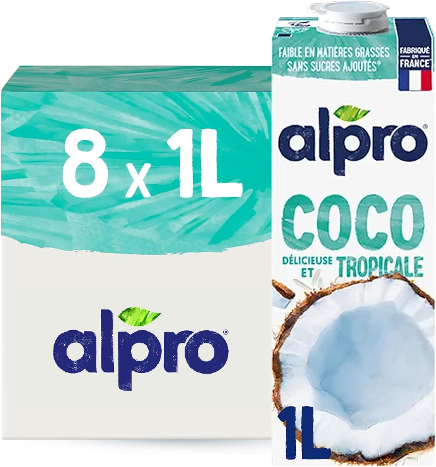 Alpro Boisson Végétale Coco 1L – Lot de 8x1L