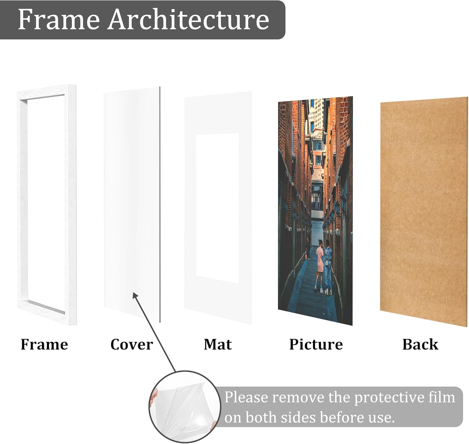 Thumbnail 2 de MEGAROOM 12x10 Photo Frame – 12 x 10 Inch with 6 x 8 Capability, White