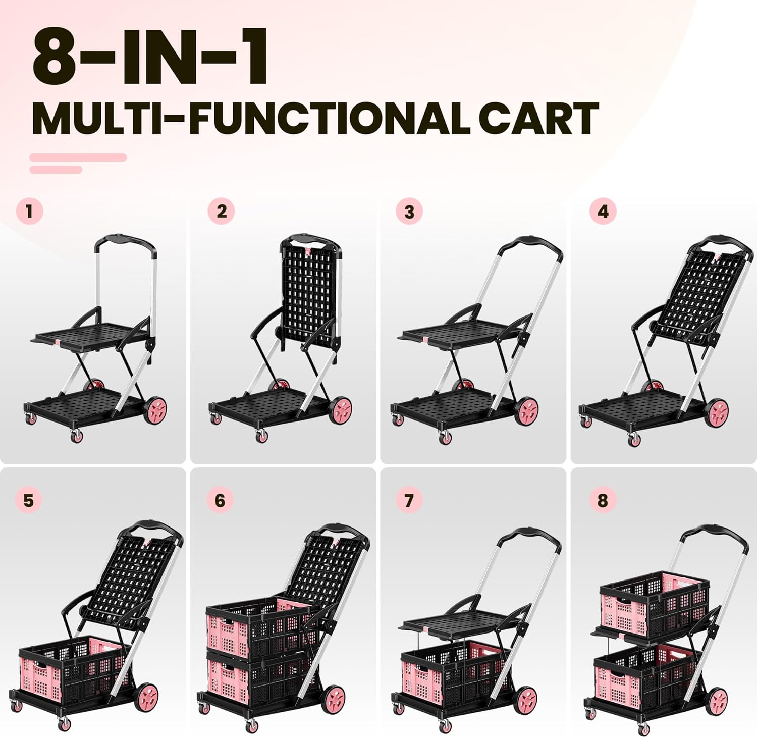 Thumbnail 6 de DKENICOR Shopping Cart 200 lb Capacity