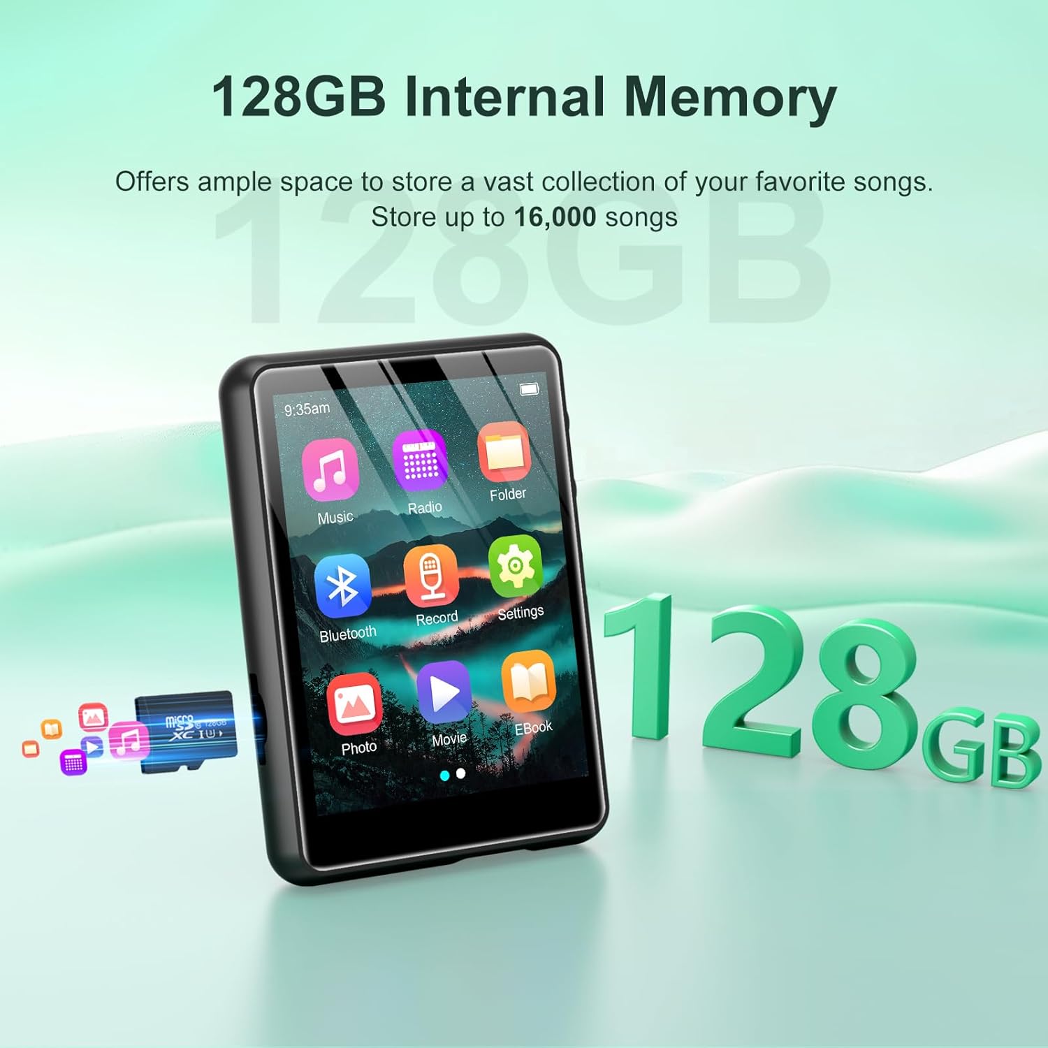 Thumbnail 2 de Reproductor MP3 ZAQE 128 GB Bluetooth 5.3