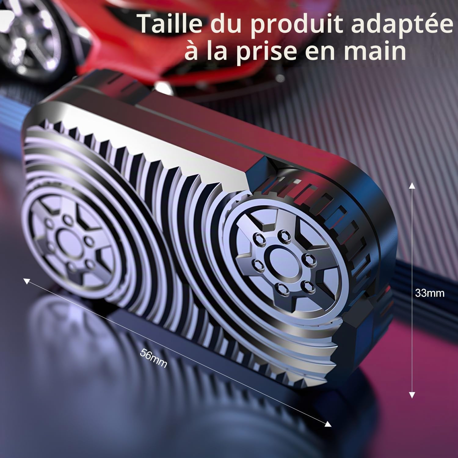 Thumbnail 1 de 7JI metalen fidget slider, zwart met magnetische rails en voelbare textuur