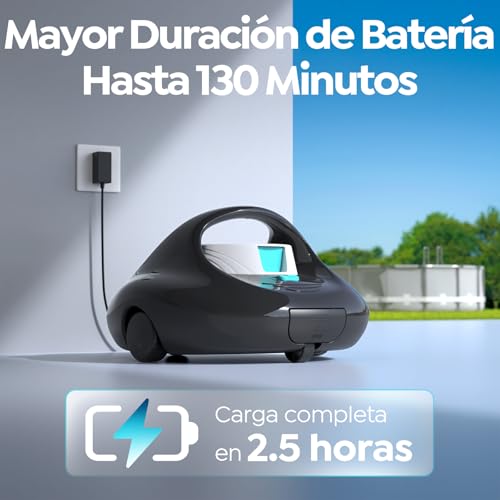 Detalle 2 de BRINBO Robot para Piscina: 130 minutos de limpieza potente y carga rápida en 2,5 h