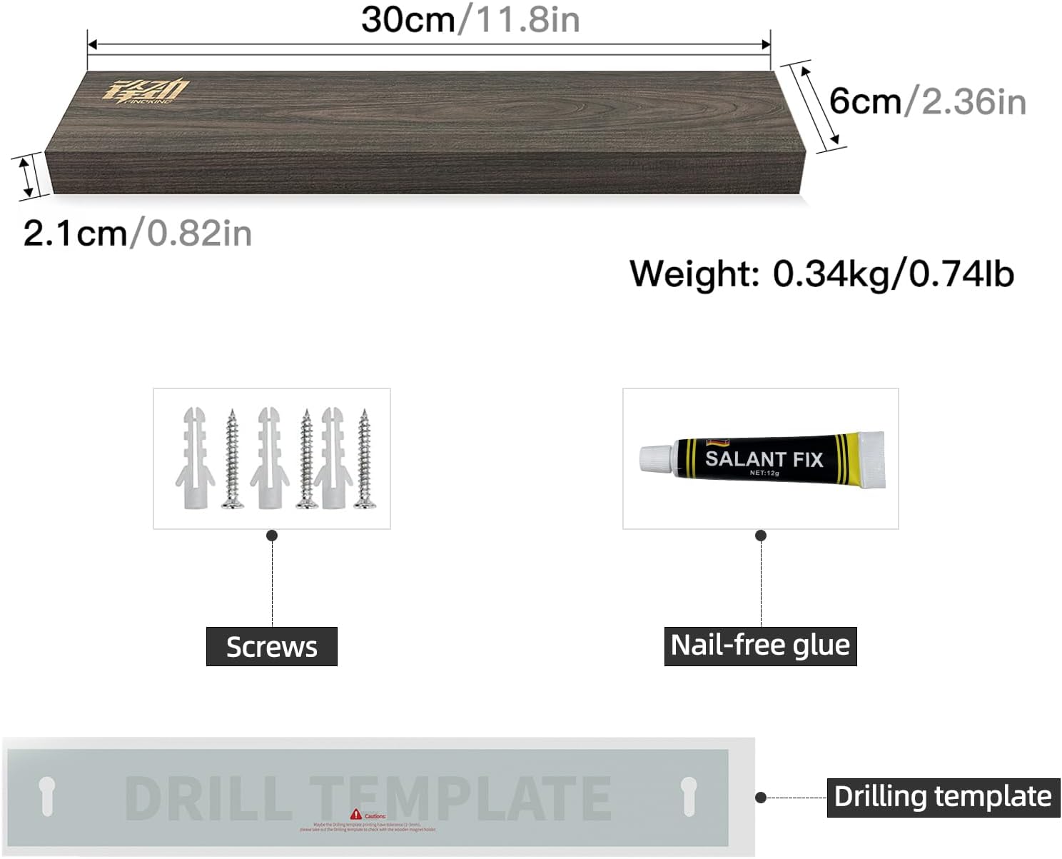 Thumbnail 1 de FINDKING Barre Magnétique en Bois de Frêne (30 cm) – Support murale pour couteaux, installation sans perçage