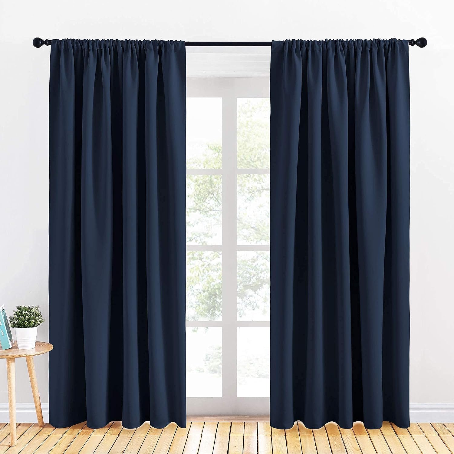 Detalle de PONY DANCE Blackout Curtains, Navy Blue