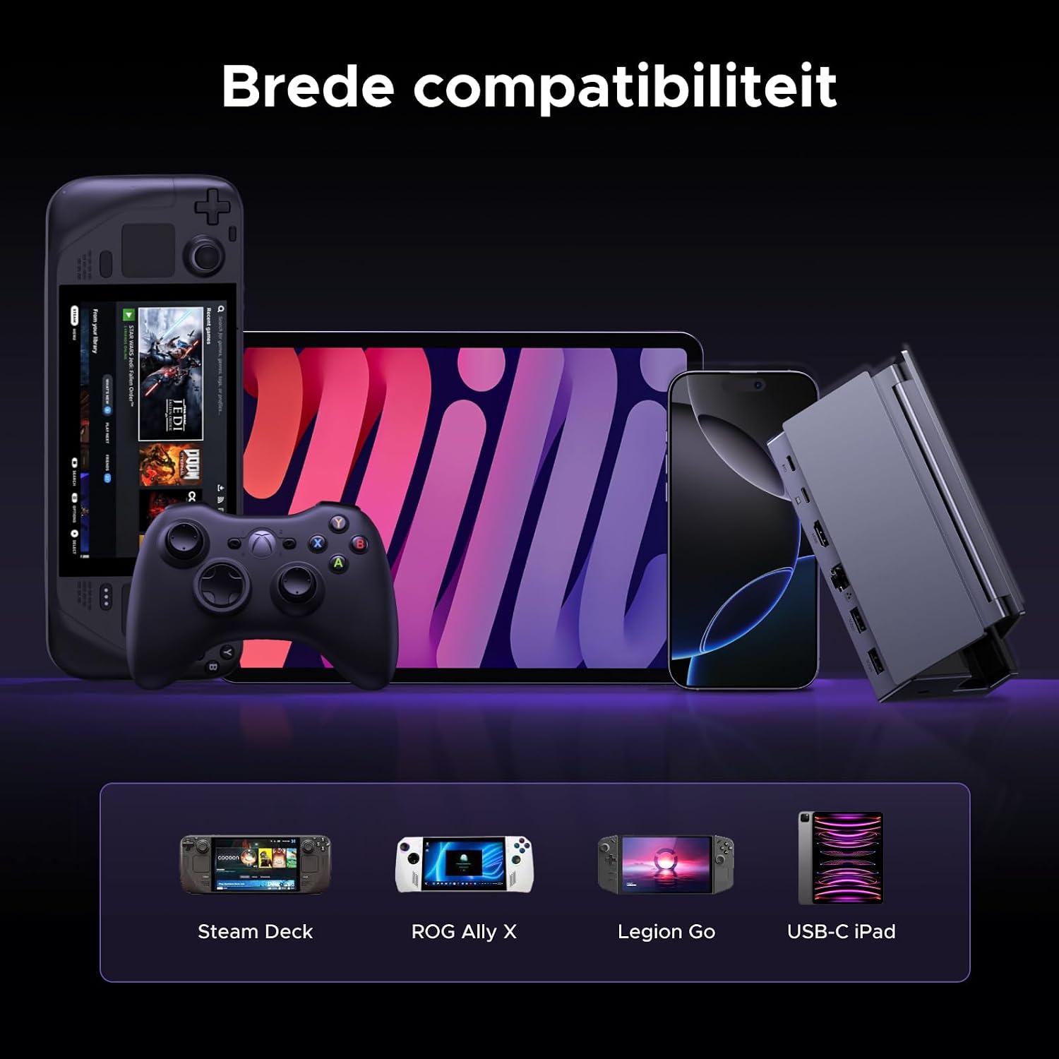 Thumbnail 6 de UGREEN 75126 Steam Deck-dock met HDMI 4K@120Hz en 1Gbps Ethernet