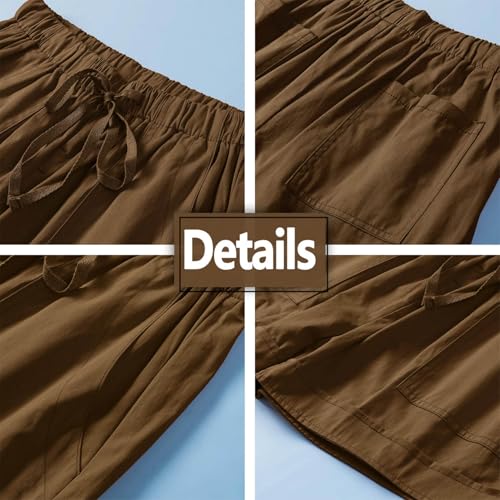 Thumbnail 5 de Comefohome Womens Shorts: Summer Drawstring Cotton High Waist with Pockets