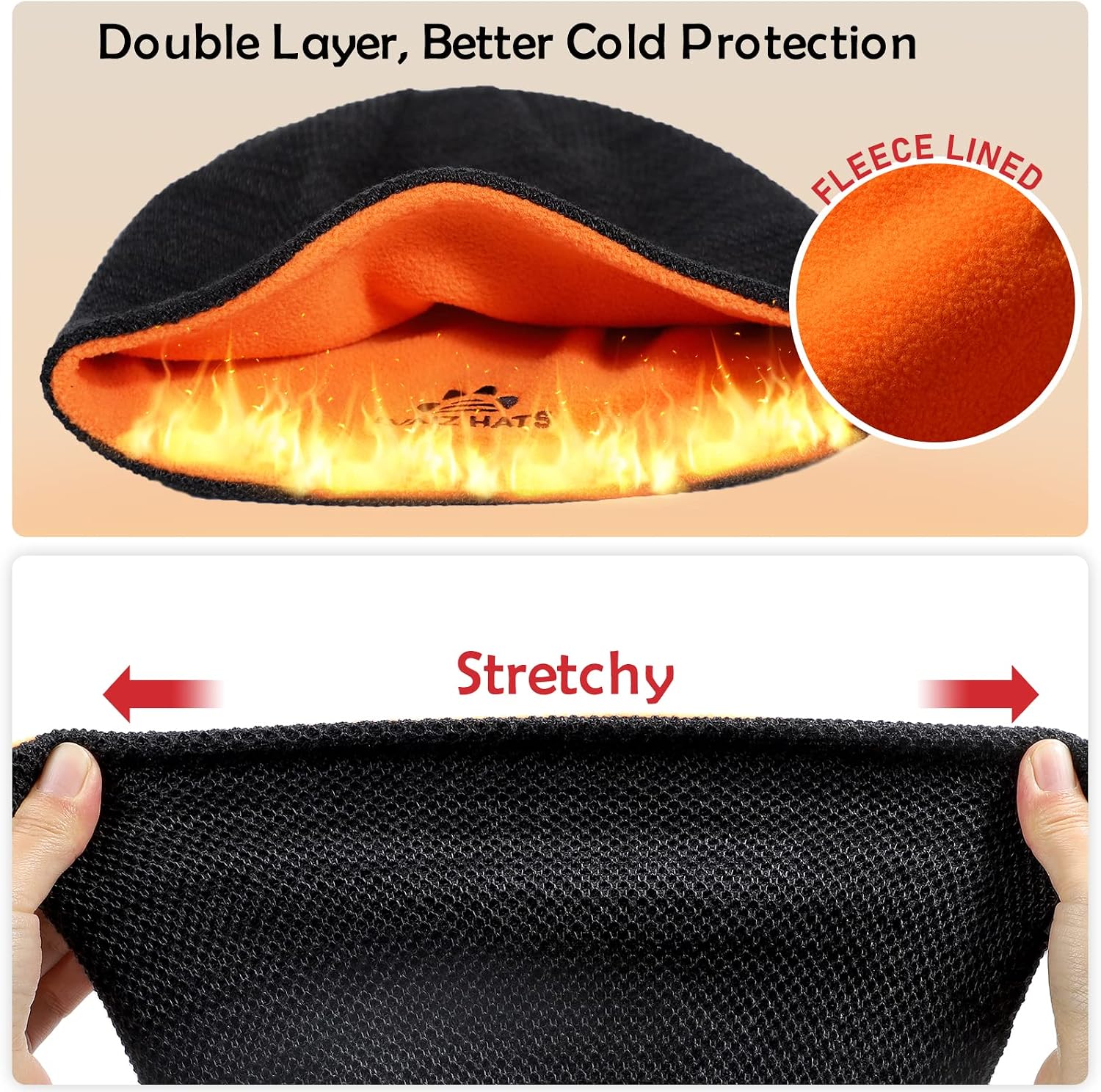 Thumbnail 3 de SHINCHIC Mens Winter Beanie Hat Warm Fleece Lined Skull Cap