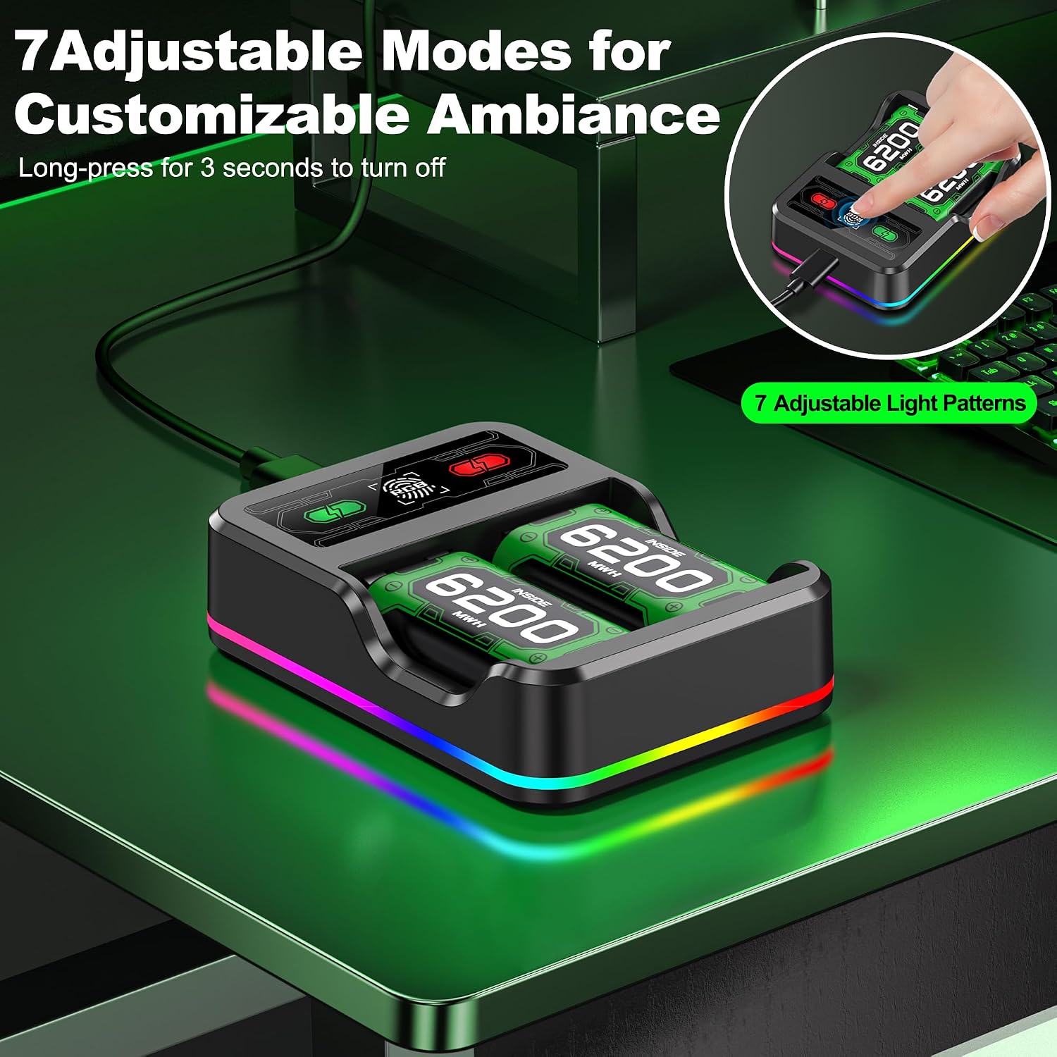 Thumbnail 1 de 2x6200mWh Xbox Series X|S Controller Battery Pack with Charging Dock