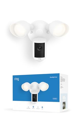 Detalle de Ring Floodlight Cam, Wired (Newest Model): Retinal 2K Video with 6x Zoom and Ultra-Bright Floodlights