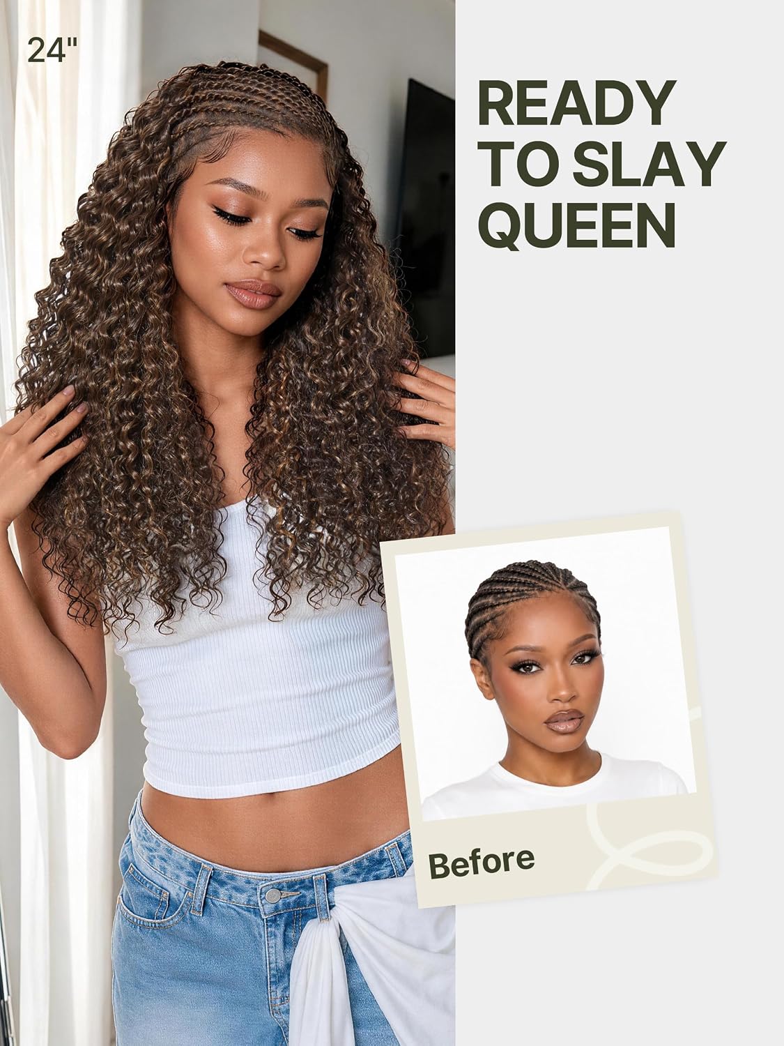 Detalle de Frodio Cornrow Braided Wig 24 Inches