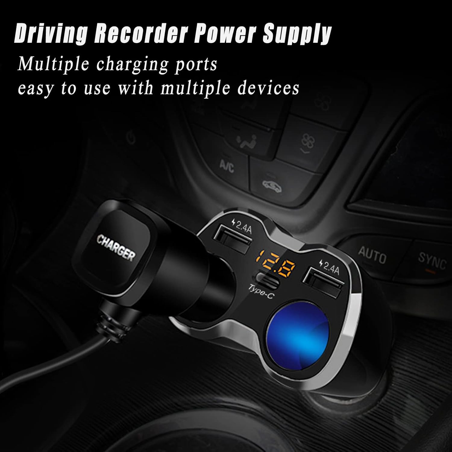 Thumbnail 2 de Car Charger 120W with Dual USB and Type‑C 🔌