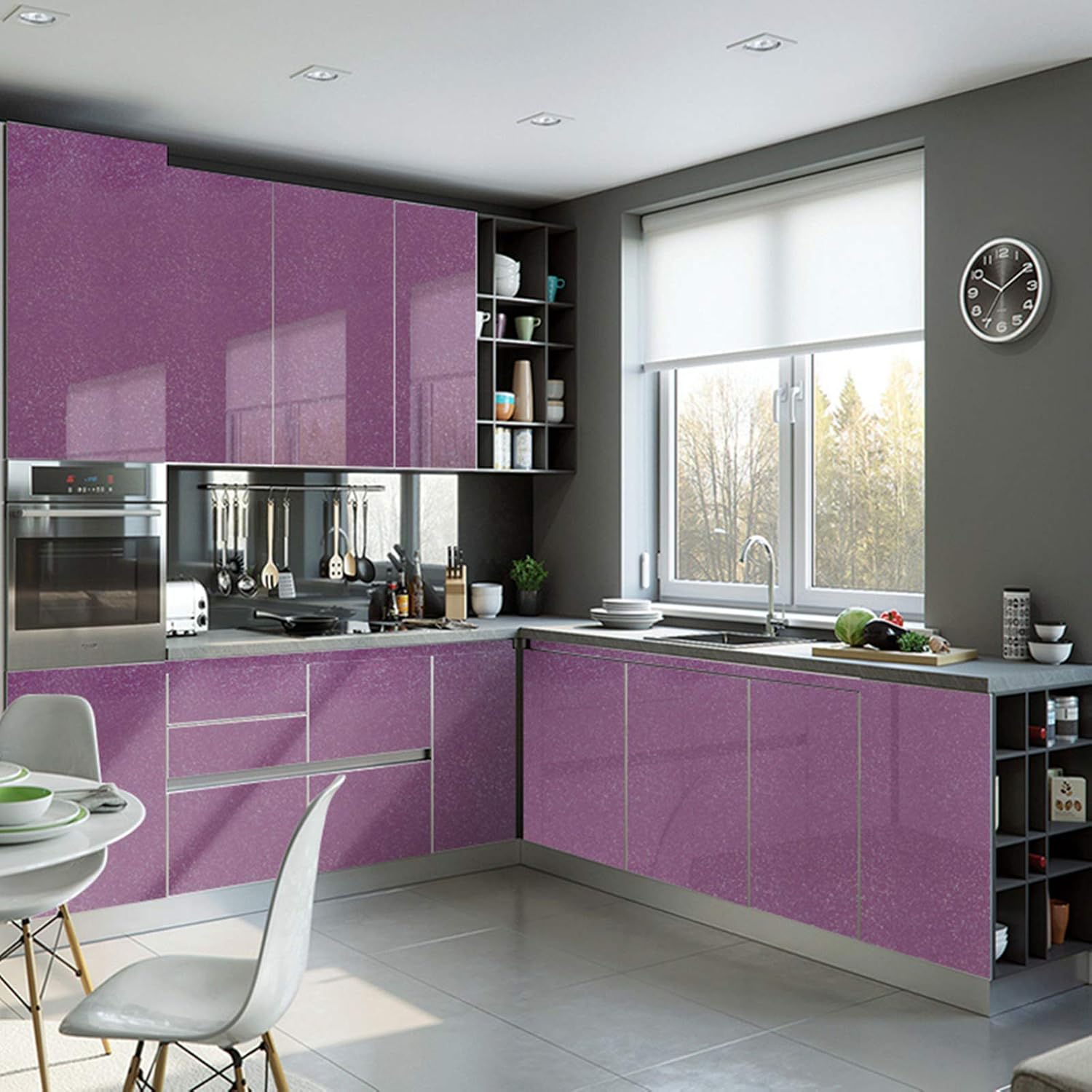 Thumbnail 5 de Hode Papier Adhesif pour Meuble Violet Brillant 40x300 cm – Vinyle autocollant ultra-brillant pour meubles et murs