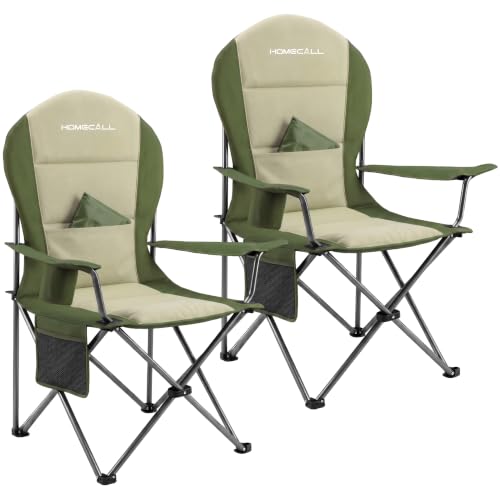 Detalle de Homecall Campingstuhl faltbar bis 150 kg – Angelstuhl 108 cm, Grün (2er-Set)