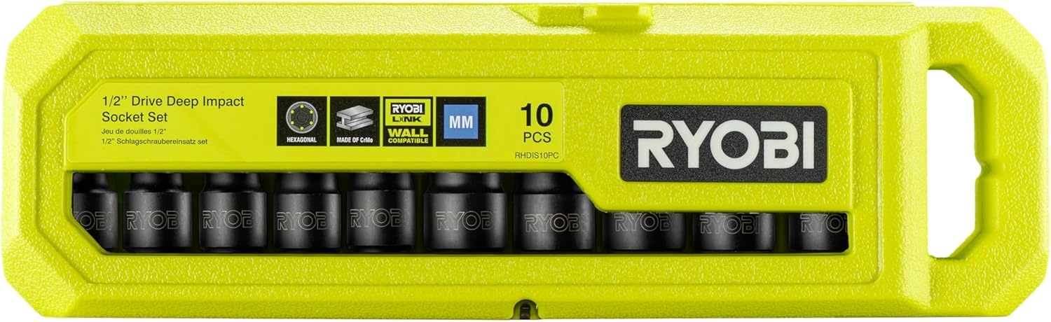 Thumbnail 3 de Set di 10 prese RYOBI per auto 1/2" quadro, da 10 a 24 mm (RHDIS10PC)