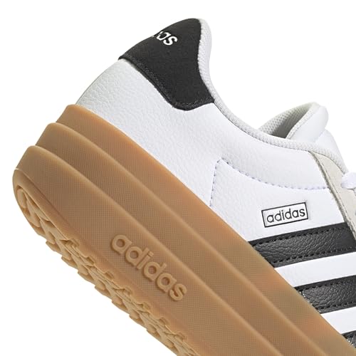 Detalle 2 de adidas VL Court Bold Junior, scarpe da ragazzi bianche e nere con chiusura a lacci