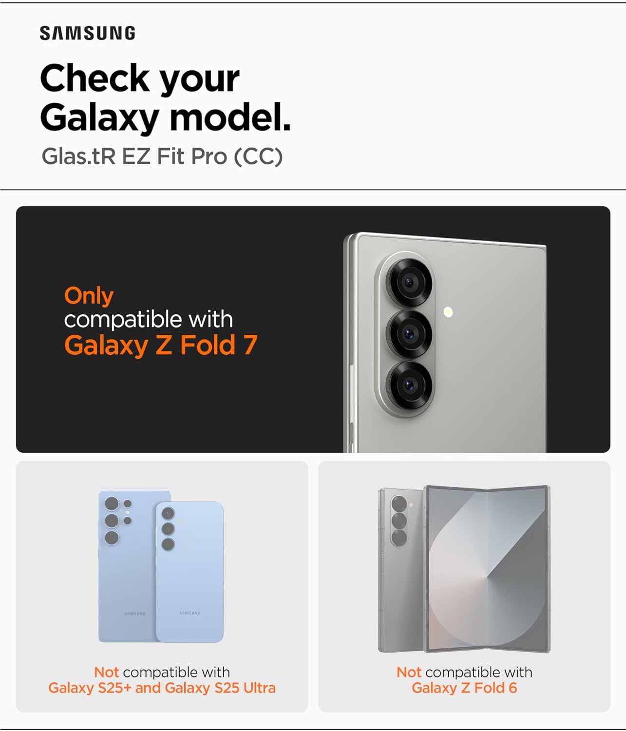 Thumbnail 1 de Spigen Glas.tR EZ Fit Pro verre trempé 9H pour Samsung Galaxy Z Fold7 (2 pièces) + kit d’installation