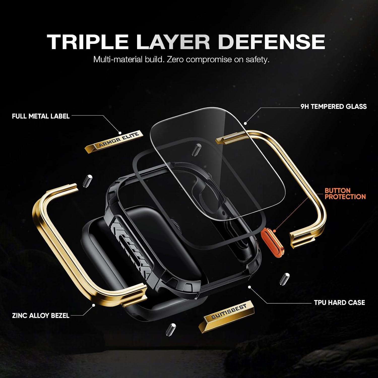 Detalle 2 de Suitisbest Armor Case for Apple Watch 44mm