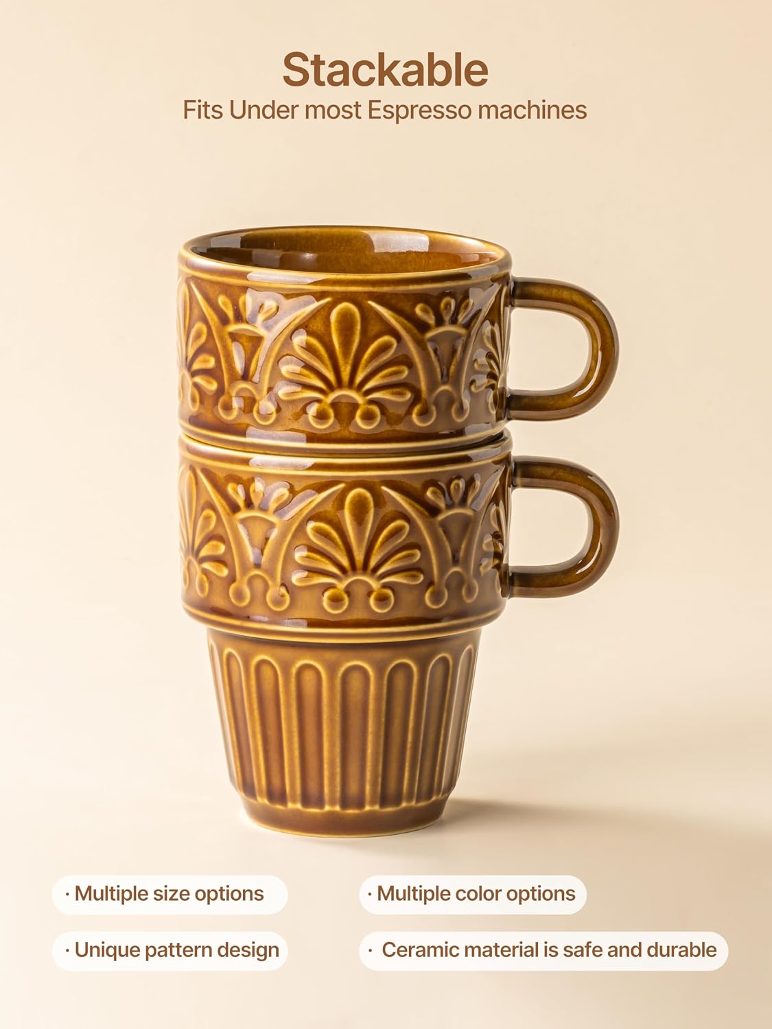 Thumbnail 5 de Ceramic Espresso Cup Set, 6 oz