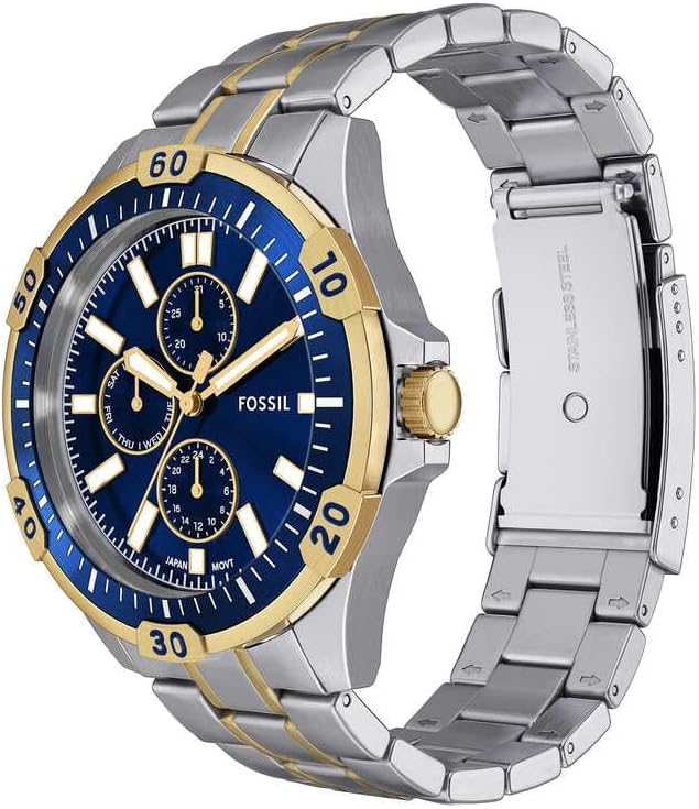 Detalle de FOSSIL Garrett Herrenuhr – Quarz Multifunktionswerk mit Edelstahlarmband