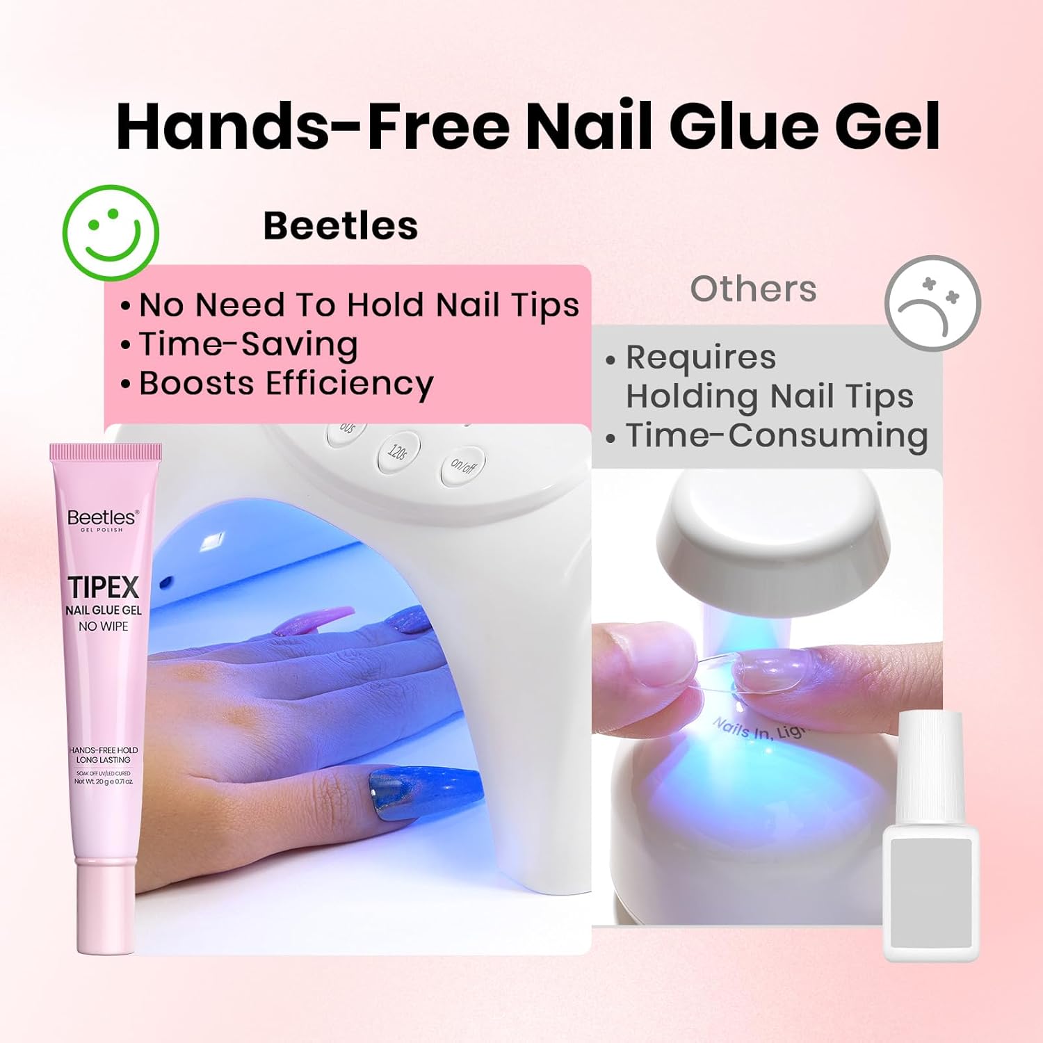 Detalle 2 de Beetles 20g Tipex Nail Glue Gel – No Wipe, No Hold, For Tipex Instant Apex Tips
