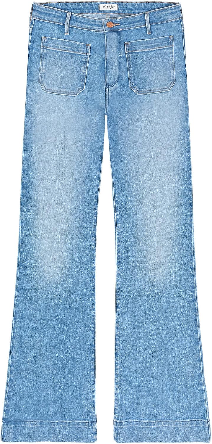 Detalle de Wrangler Women’s FLARE flared jeans in medium-stretch denim
