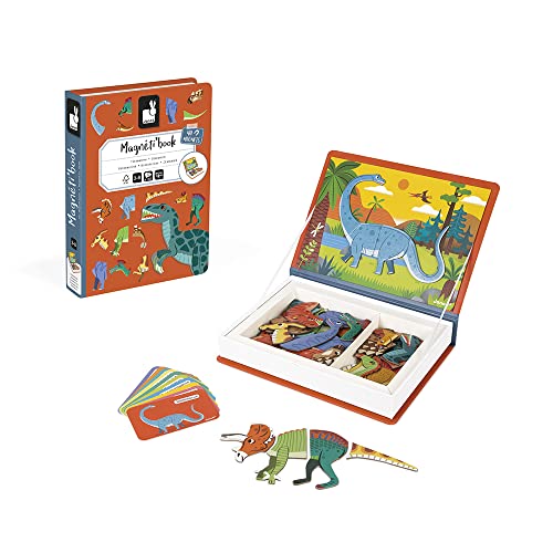 Detalle de Janod Magneti'Book Dinosaures – Jeu Magnétique éducatif 50 pièces