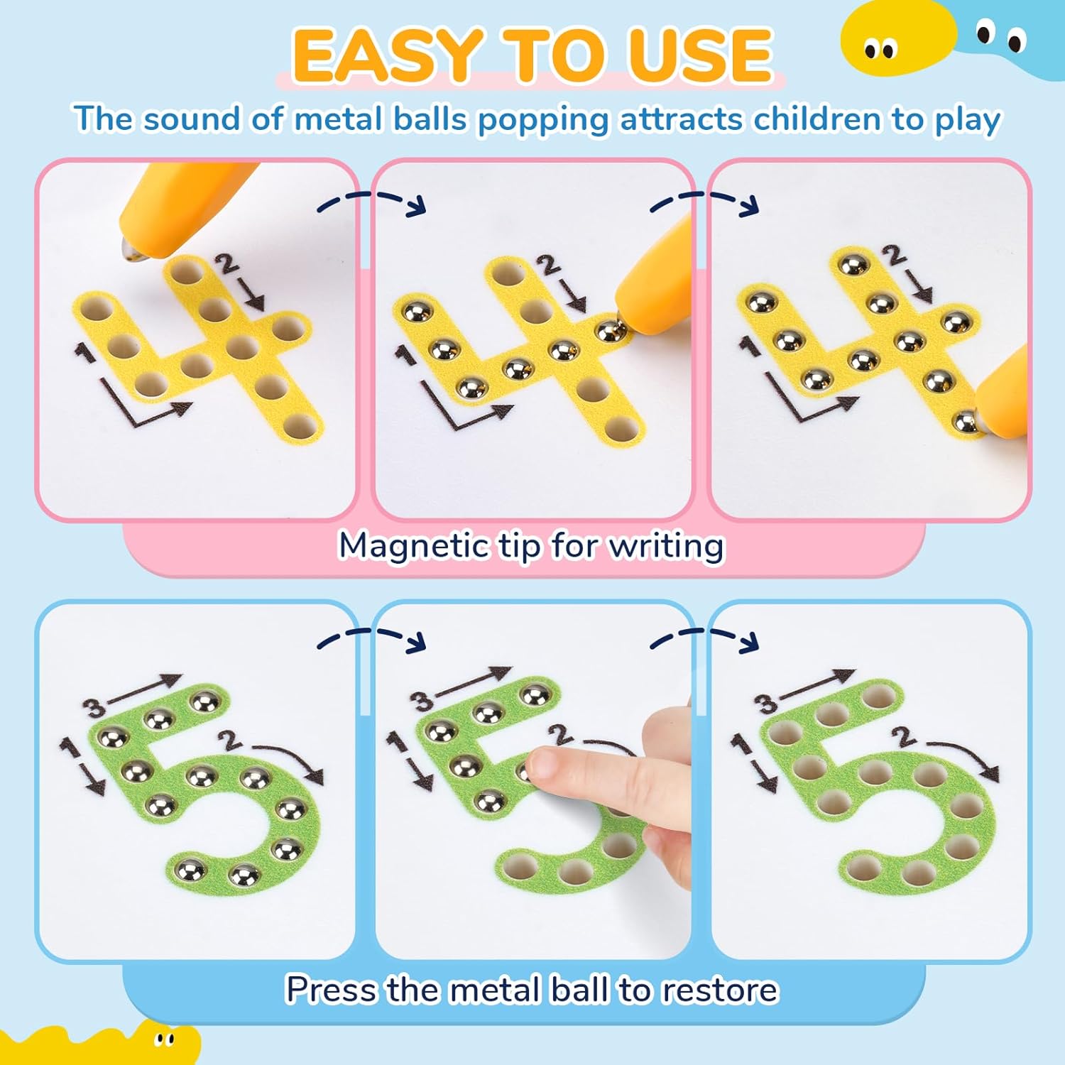 Thumbnail 3 de JoyCat Double-Sided Magnetic Number Tracing Board (1-20): 2-in-1 Learning Tool for Toddlers and Preschoolers