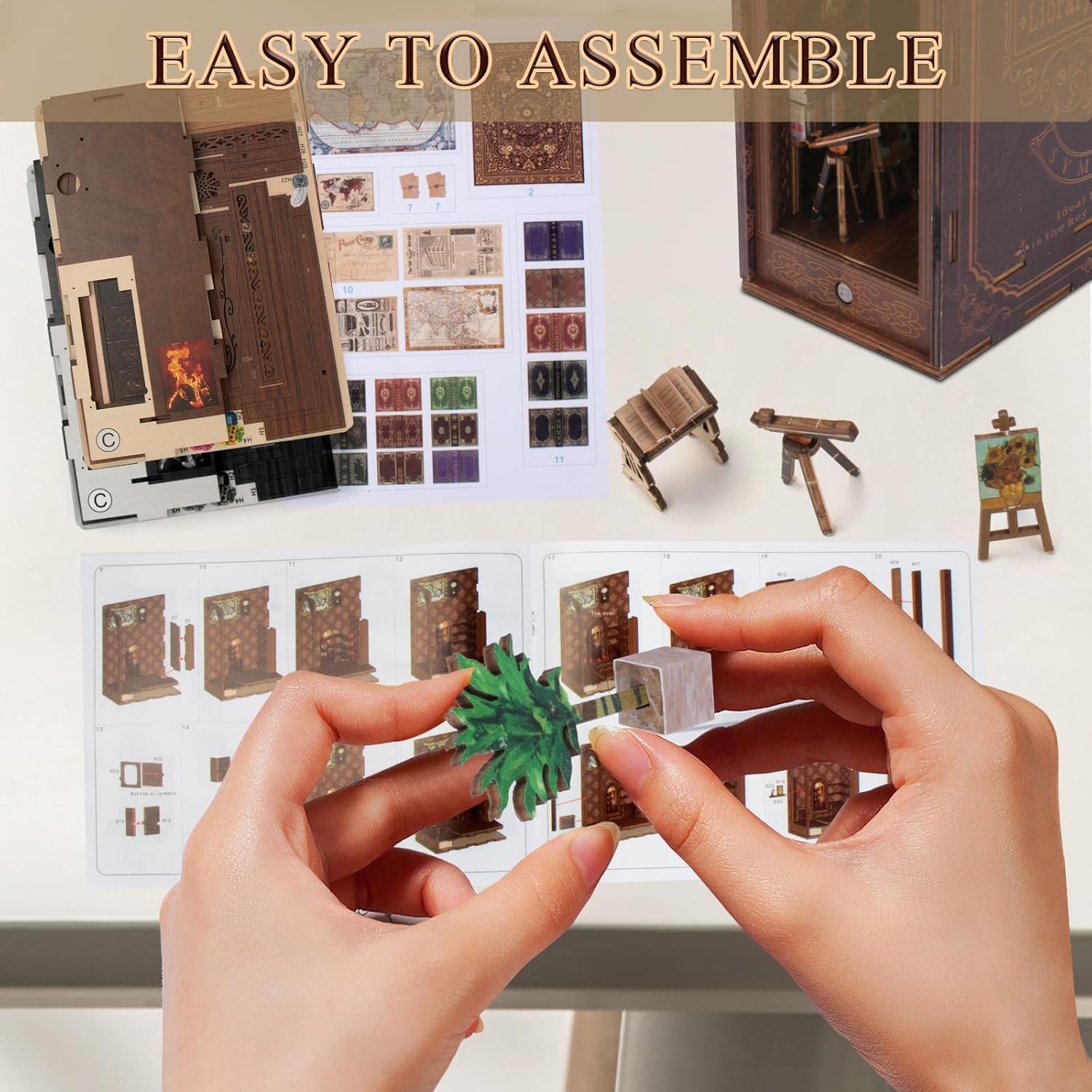 Thumbnail 5 de CRIOLPO Book Nook Kit DIY Dollhouse