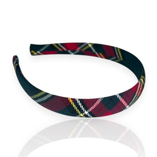 Detalle 2 de Bottega della Principessa serre-tête tartan bleu et vert ⚙
