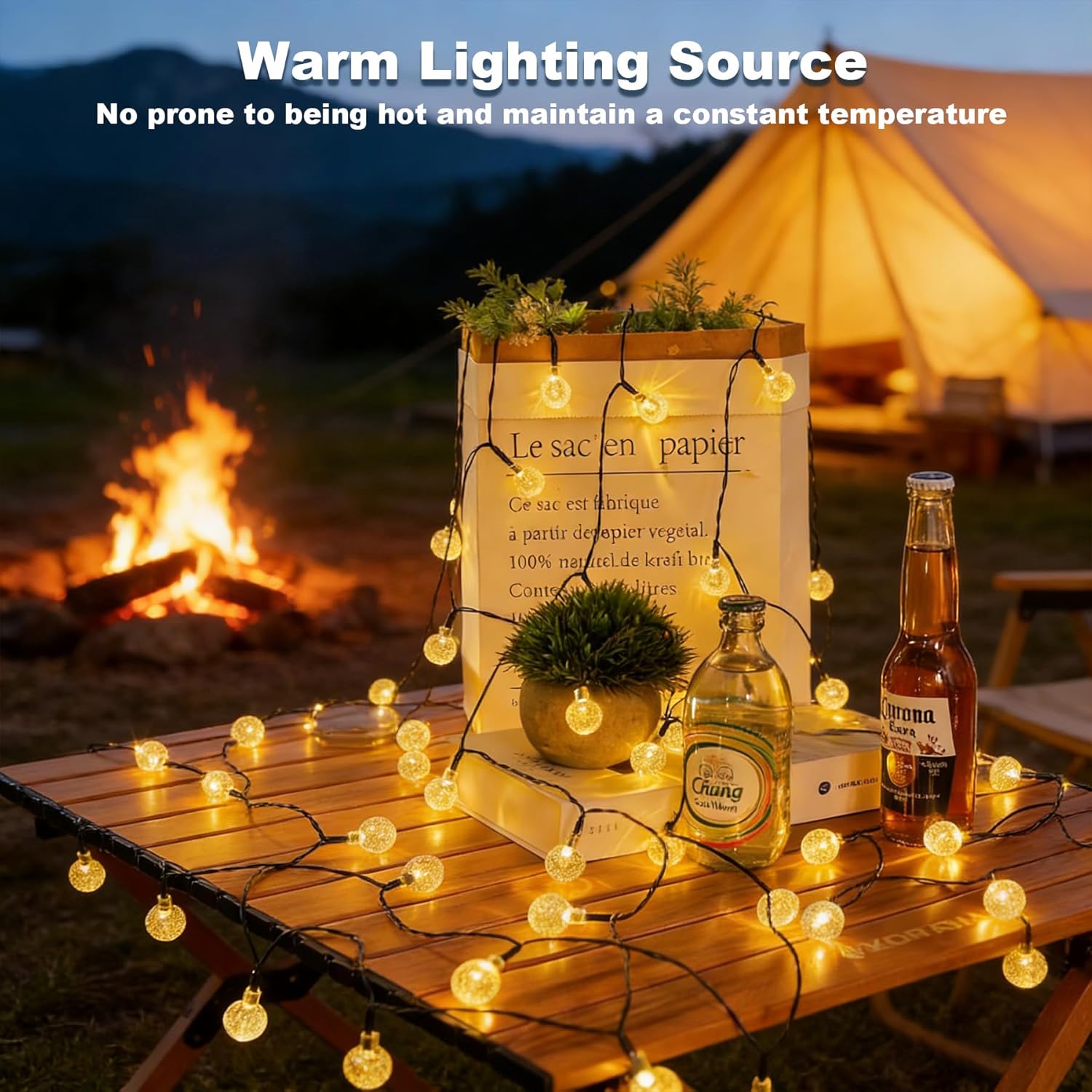 Thumbnail 2 de Laihur 50LED Solar Garden Lights (Warm White) – 8 Modes, 8-Hour Timer, IP65 Waterproof