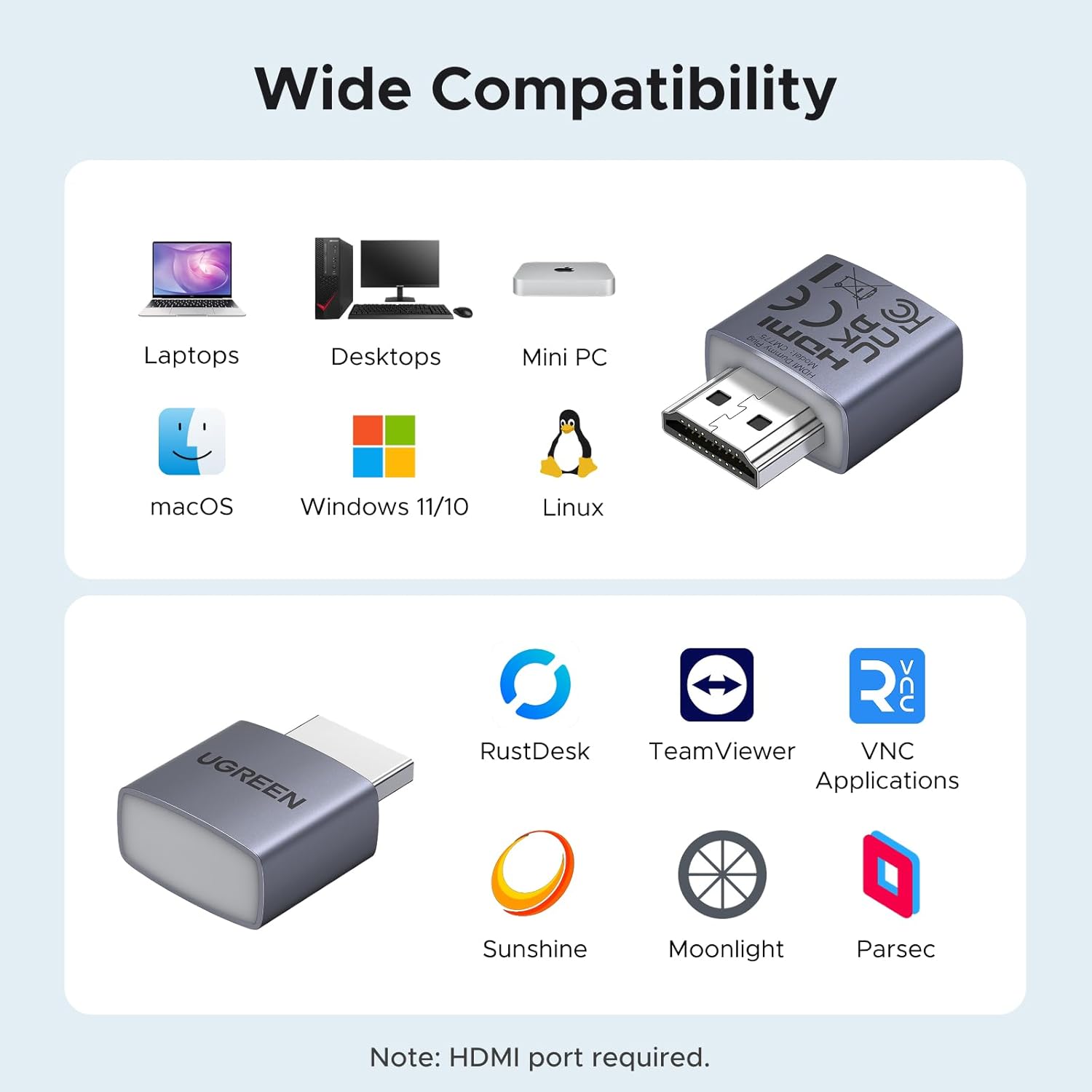 Thumbnail 5 de UGREEN HDMI Dummy Plug HDMI EDID Emulator
