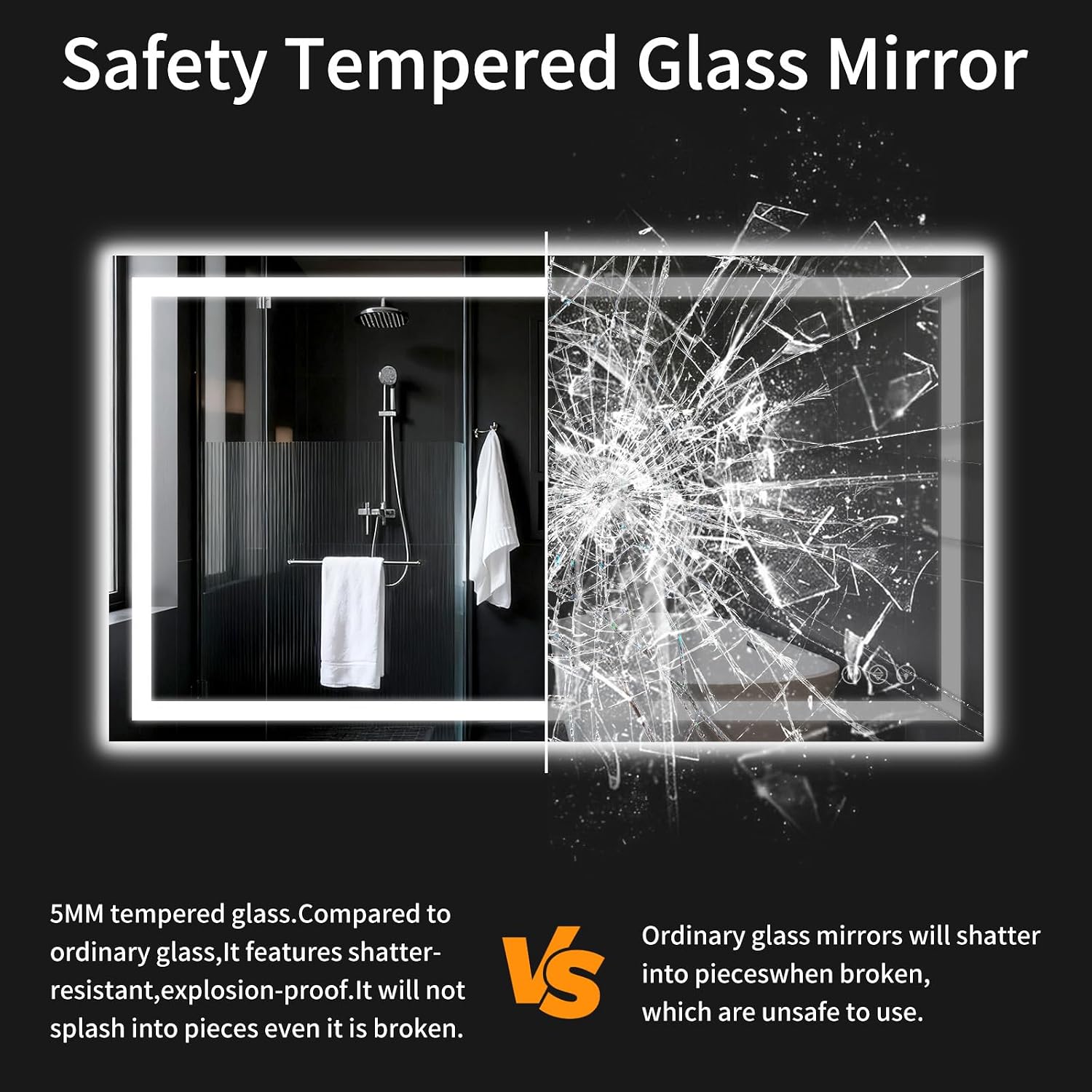 Detalle 2 de WISSMIELS LED Bathroom Mirror 48" x 32