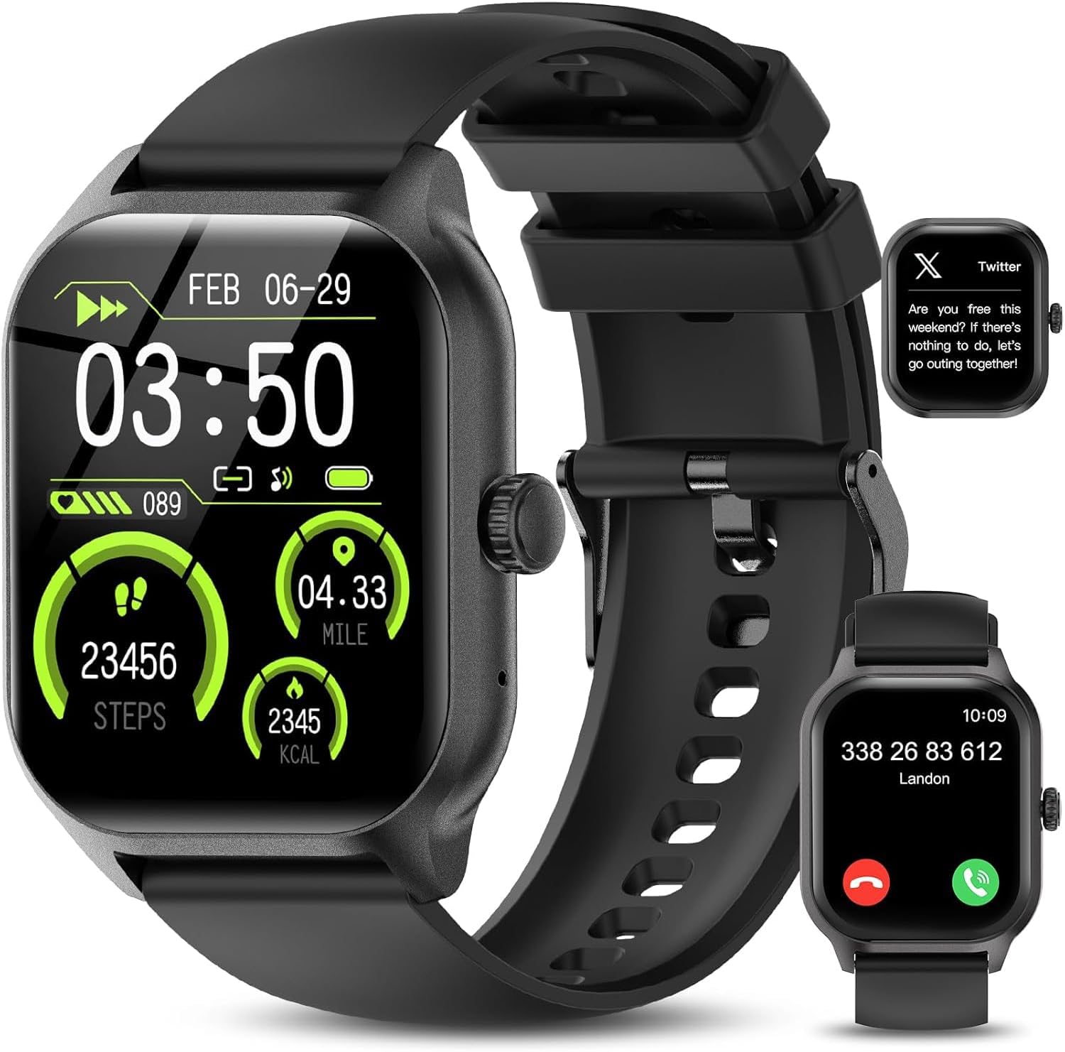 Detalle de LAOYABB Smartwatch con Chiamate Bluetooth: Orologio Fitness 2,01" per Android e iOS