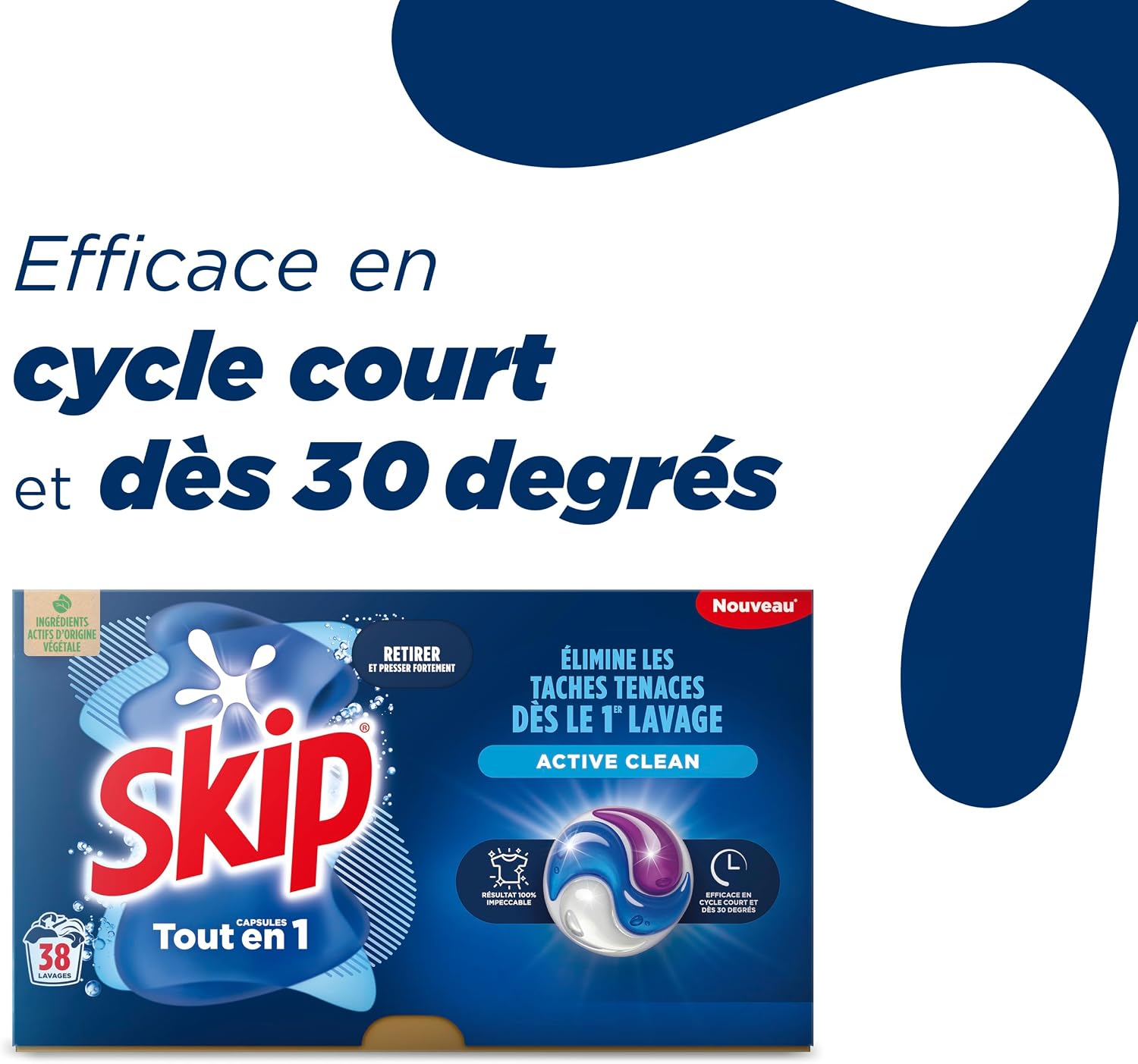 Detalle 2 de Skip Lessive Active Clean 3 en 1, 114 lavages ⚙
