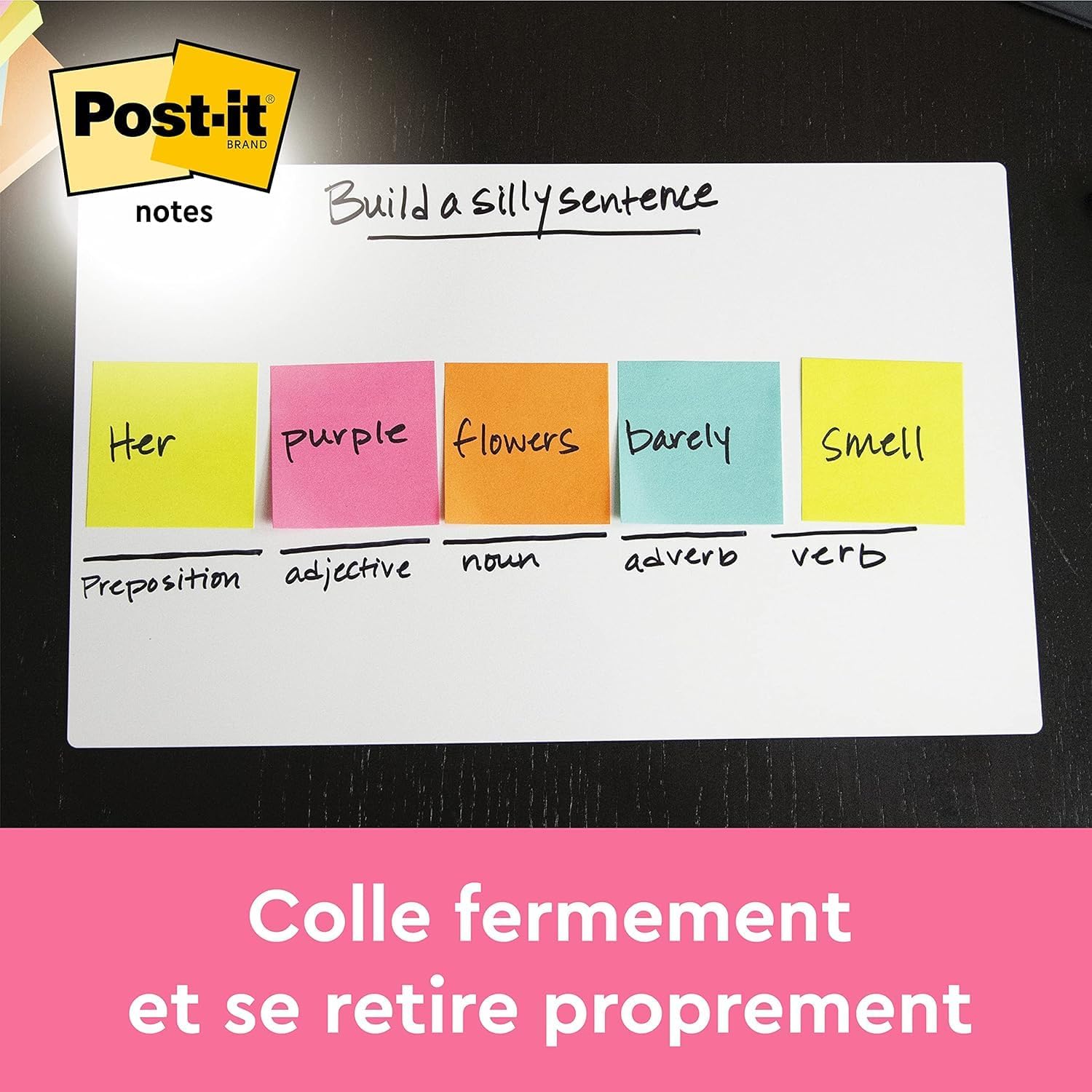 Thumbnail 4 de Post-it Notes autocollantes Couleurs Energetic – pack de 8 blocs + 4 gratuits (76 x 76 mm)