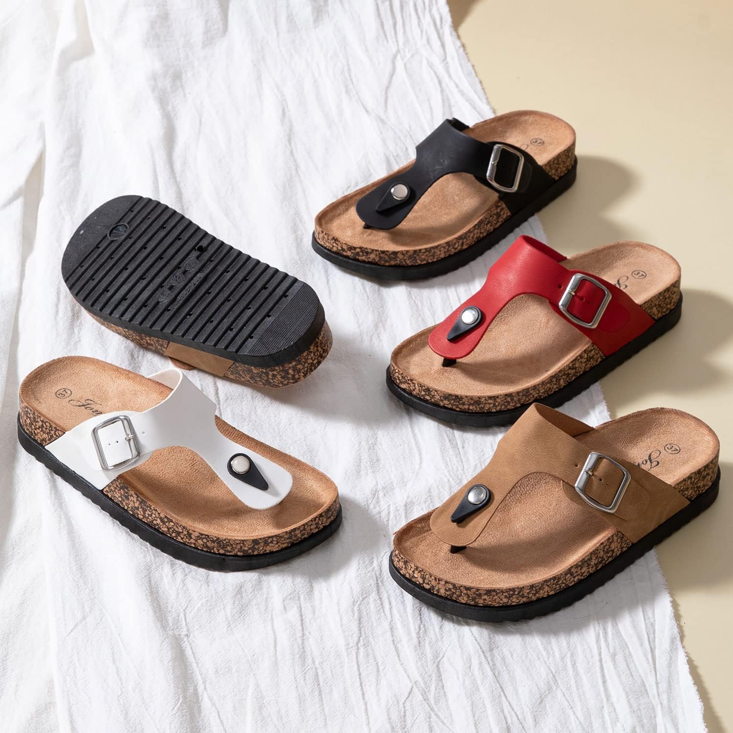Detalle 2 de JOMIX Ciabatte Donna Estive Eleganti Sughero SD8040 – comodità estiva per casa, spiaggia e piscina