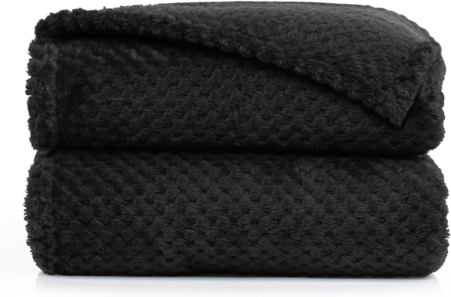 Detalle de DecoKing Couverture Polaire 150 x 200 cm – Plaid Doux en Microfibre, Noir, idéal canapés et lits